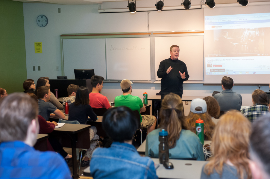 Bruce Rainnie A man speaks in front of a classroom