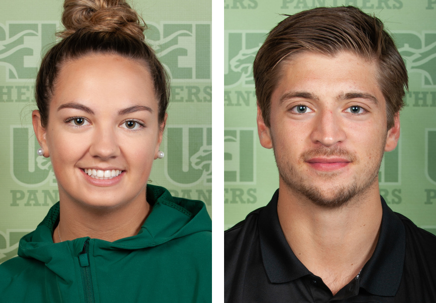 Taylor Gillis and Filip Rydstrom A female athlete and a male athlete