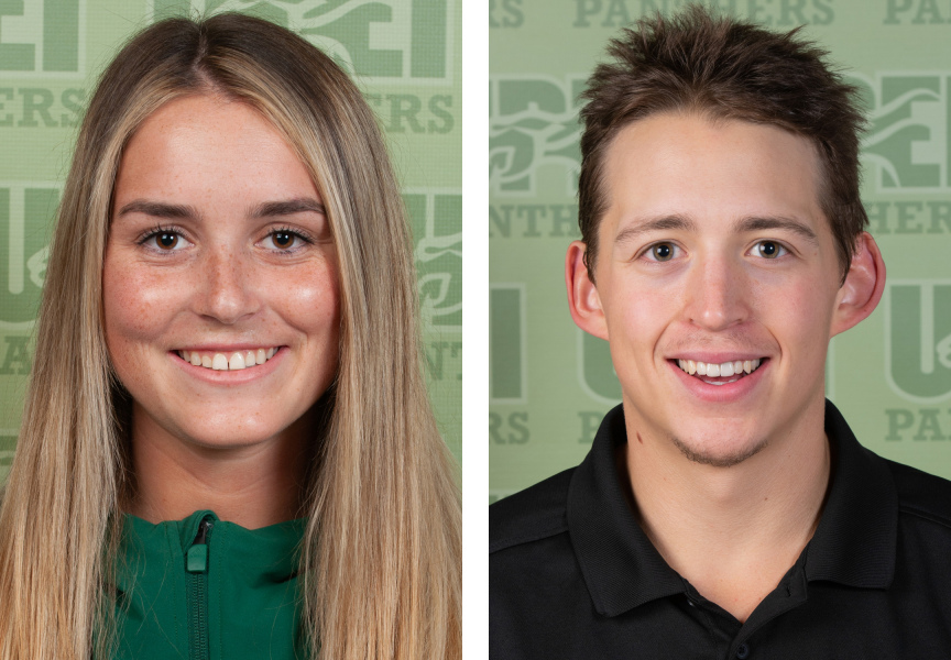 Kaylee Dufresne and Owen Headrick A female athlete and a male athlete
