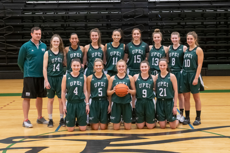 The 2019-20 UPEI Women's Basketball Panthers, under head coach Matt Gamblin, will represent the Atlantic University Sport Conference at the nationals Team photo of UPEI women's basketball