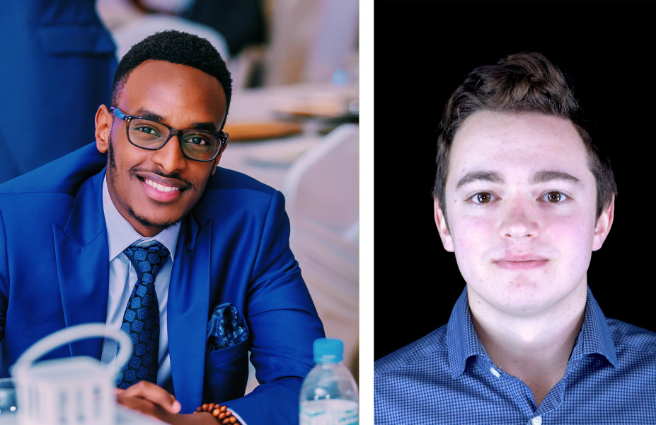 Raoul Ntwali and Logan Anderson Two male students