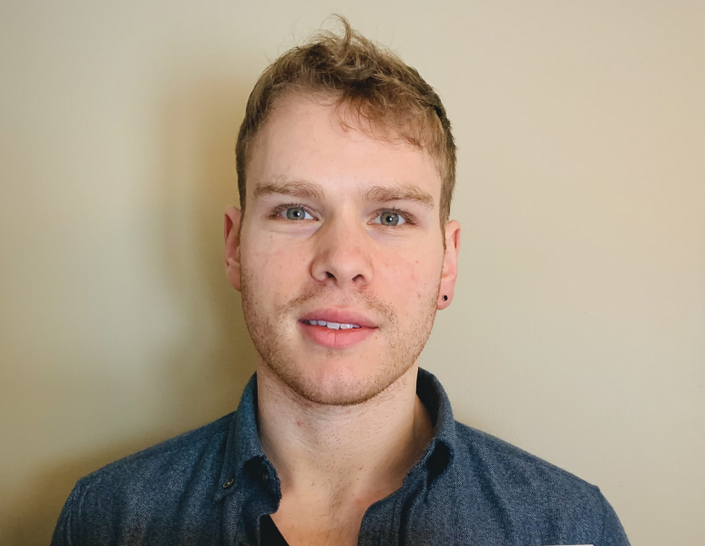 Dylan Rose A smiling male student face