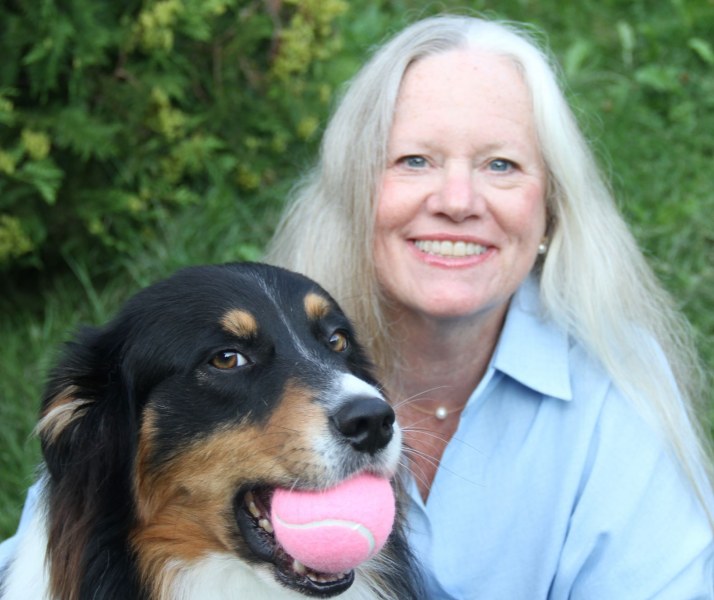 Dr. Karen Overall with her dog Hamilton Dr. Karen Overall with her dog Hamilton