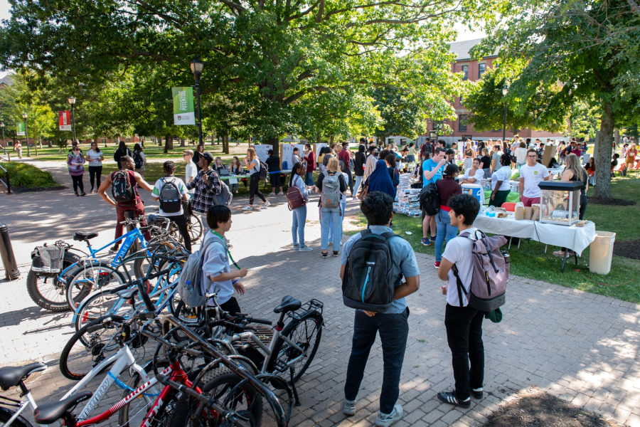 Students attend NSO activities on the UPEI campus. Students at UPEI