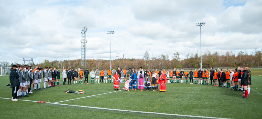 UPEI Athletics and Recreation, members of the Indigenous community and representatives of the Native Council of PEI were on campus on Sunday, October 2 to bring awareness to Indigenous culture, mark Treaty Day on October 1, and kick off Mi’kmaq History Month. UPEI Athletics and Recreation, members of the Indigenous community and representatives of the Native Council of PEI were on campus on Sunday, October 2 to bring awareness to Indigenous culture, mark Treaty Day on October 1, and kick off Mi’kmaq History Month.