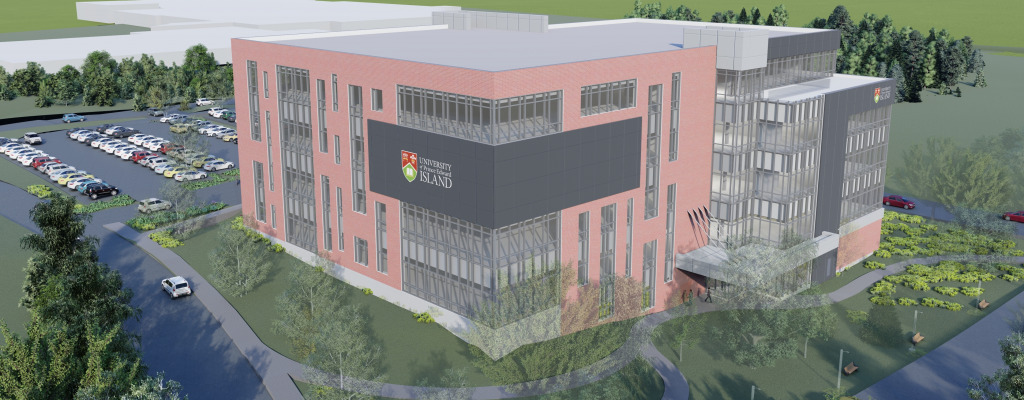 Architectural rendering of the new facility currently under construction on the UPEI campus, which will house the Faculty of Medicine, patient medical home, Doctor of Psychology Clinic, Adult ADHD Clinic, and interprofessional health simulation and clinical training centre. Architectural rendering of the new facility currently under construction on the UPEI campus, which will house the Faculty of Medicine, patient medical home, Doctor of Psychology Clinic, Adult ADHD Clinic, and interprofessional health simulation and clinical training centre.