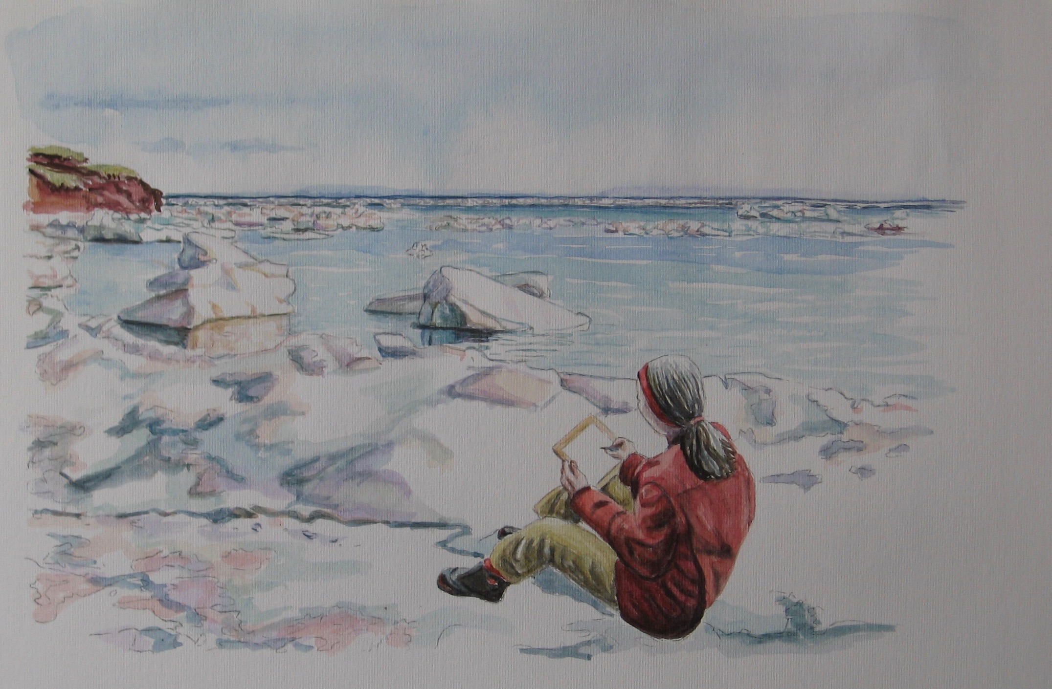 Brenda Whiteway: Self-portrait at White Sands, PEI